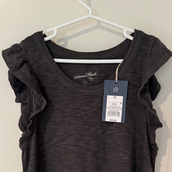 Universal Thread Tops - Universal Thread Women's Charcoal Ruffle Sleeve Tank Top dress